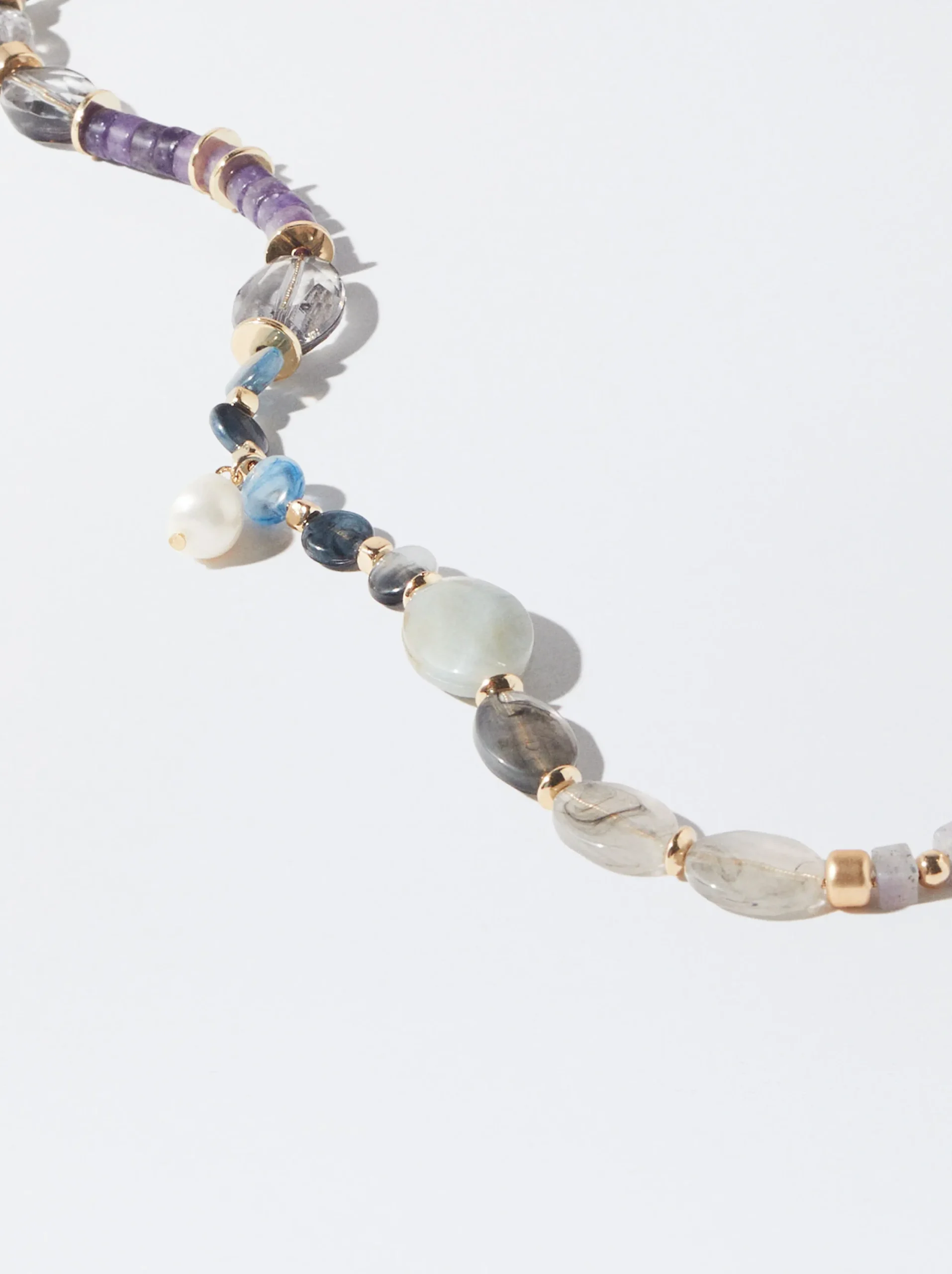 PARFOIS Collar Dorado Con Piedras Multicor Cheap