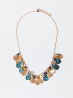 PARFOIS Collar Dorado Con Piedras Multicor Cheap
