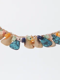 PARFOIS Collar Dorado Con Piedras Multicor Cheap