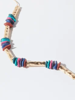 PARFOIS Collar Dorado Con Resina Multicor Clearance