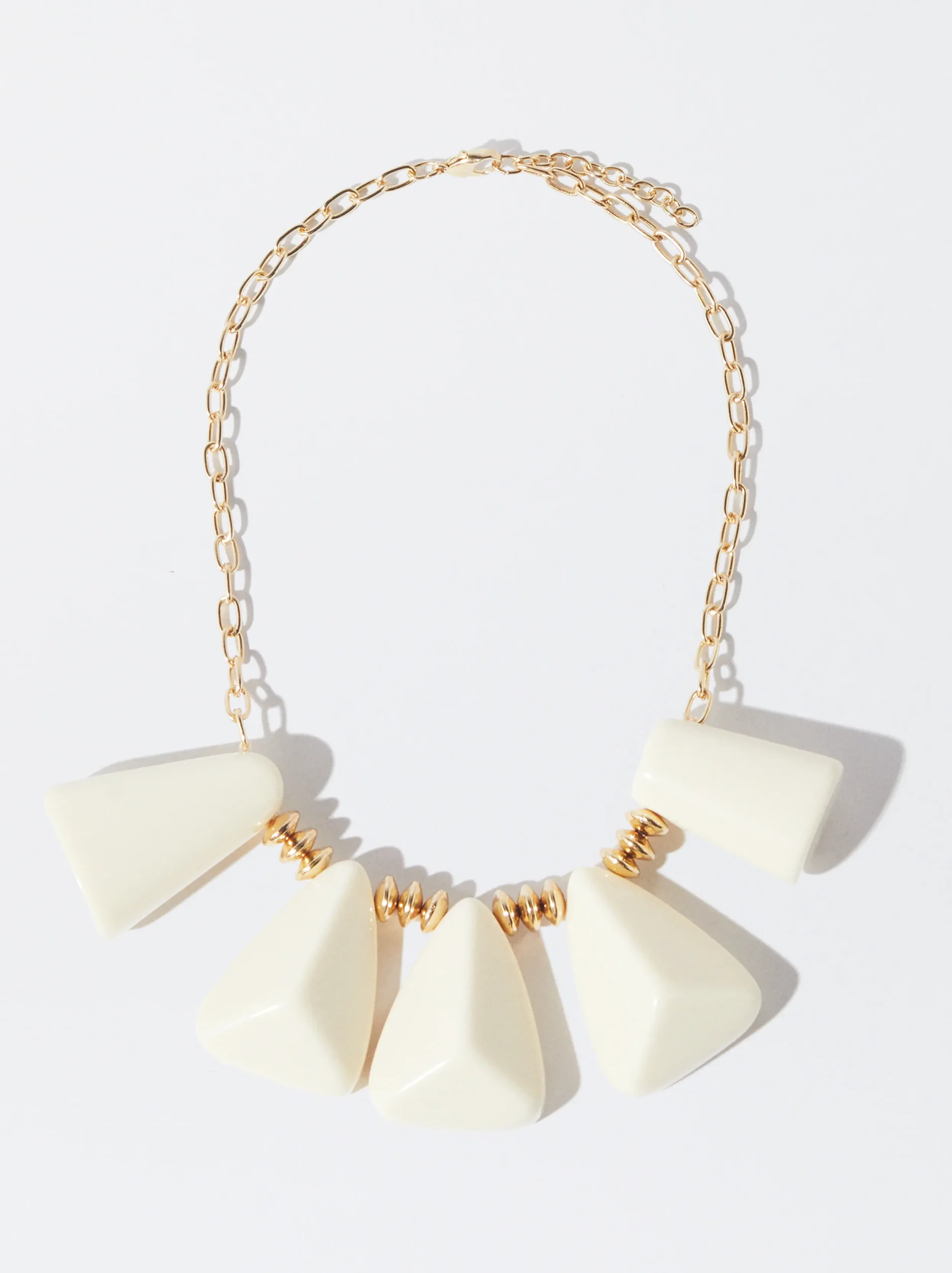 PARFOIS Collar Dorado Con Resina Blanco Best