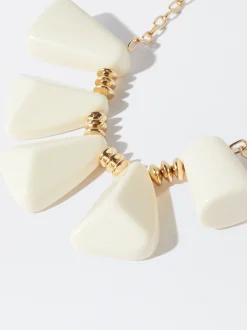 PARFOIS Collar Dorado Con Resina Blanco Best