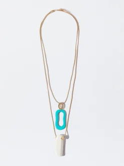 PARFOIS Collar Dorado Con Resina Multicor Best Sale