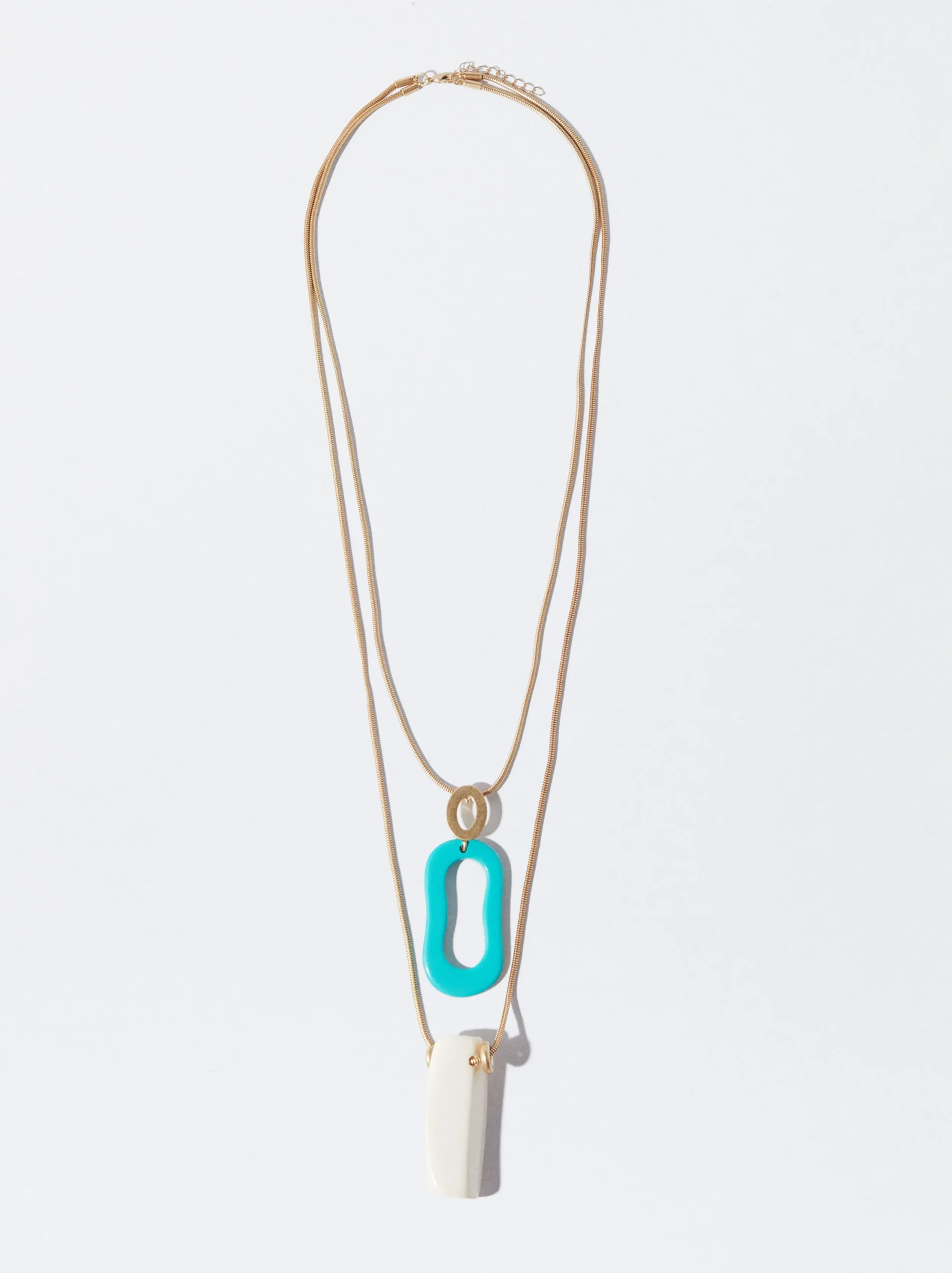 PARFOIS Collar Dorado Con Resina Multicor Best Sale