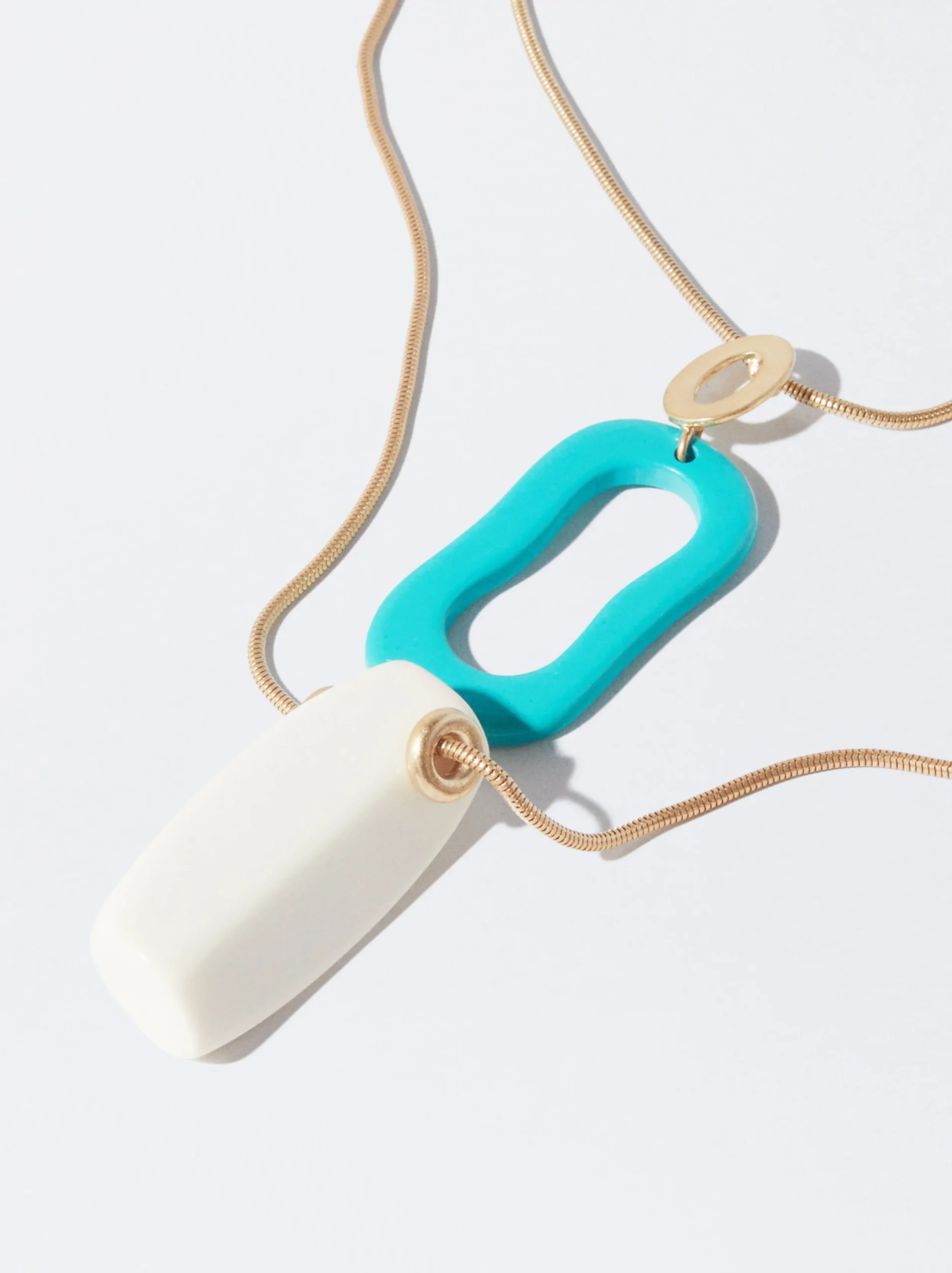 PARFOIS Collar Dorado Con Resina Multicor Best Sale