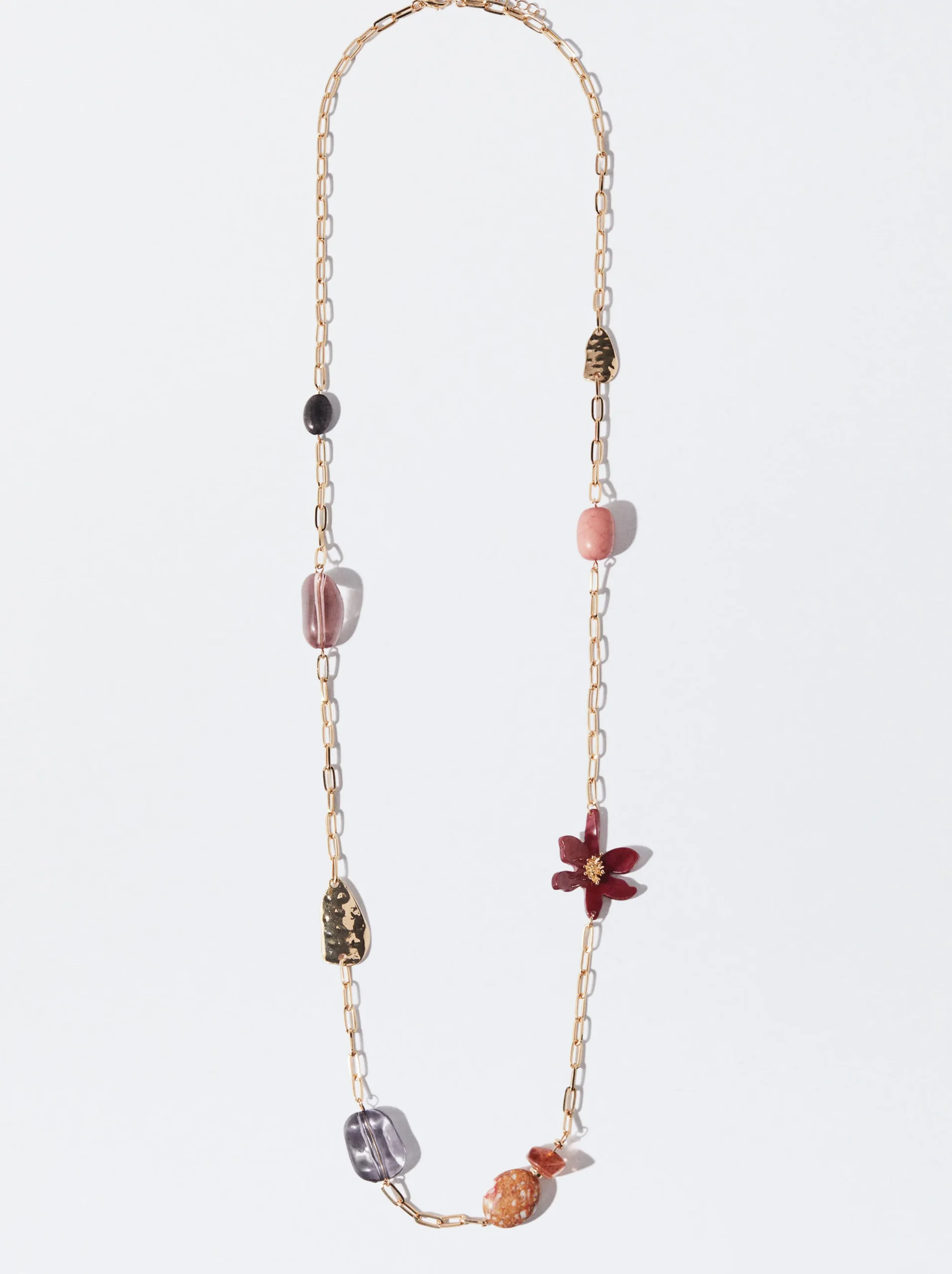 PARFOIS Collar Dorado Detalles Piedra Multicor Best