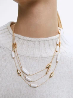 PARFOIS Collar Dorado Esmaltado Beige Discount