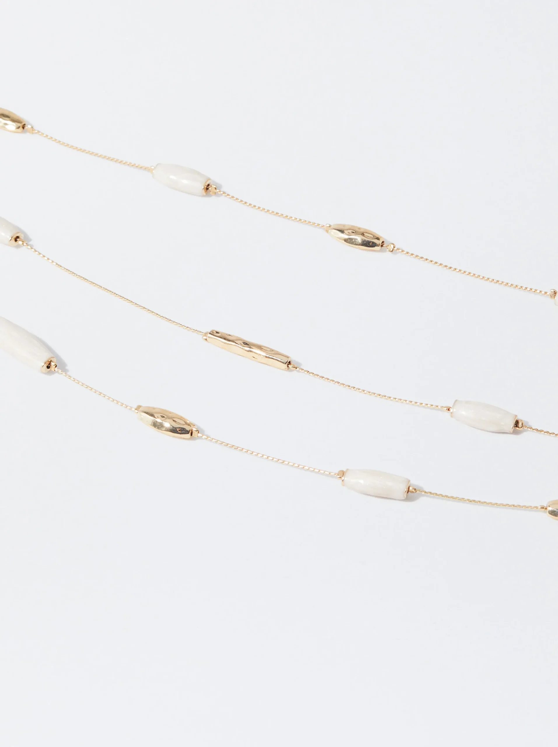PARFOIS Collar Dorado Esmaltado Beige Discount