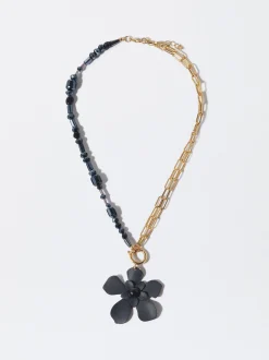 PARFOIS Collar Flor Con Piedras Multicor Clearance