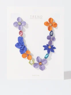 PARFOIS Collar Flores Esmaltadas Con Cristales Multicor Outlet