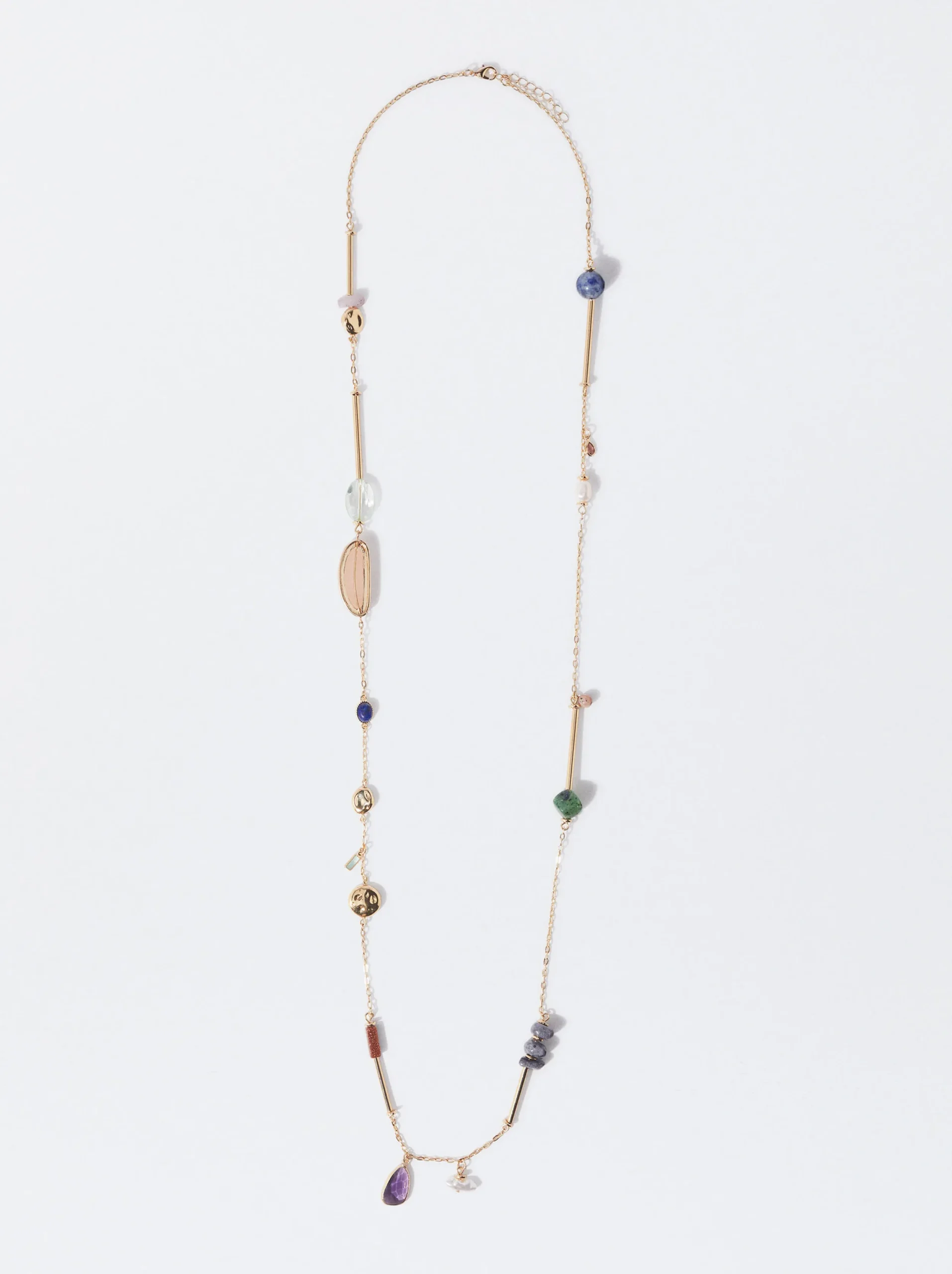 PARFOIS Collar Largo Con Piedra Y Cristal Multicor Hot