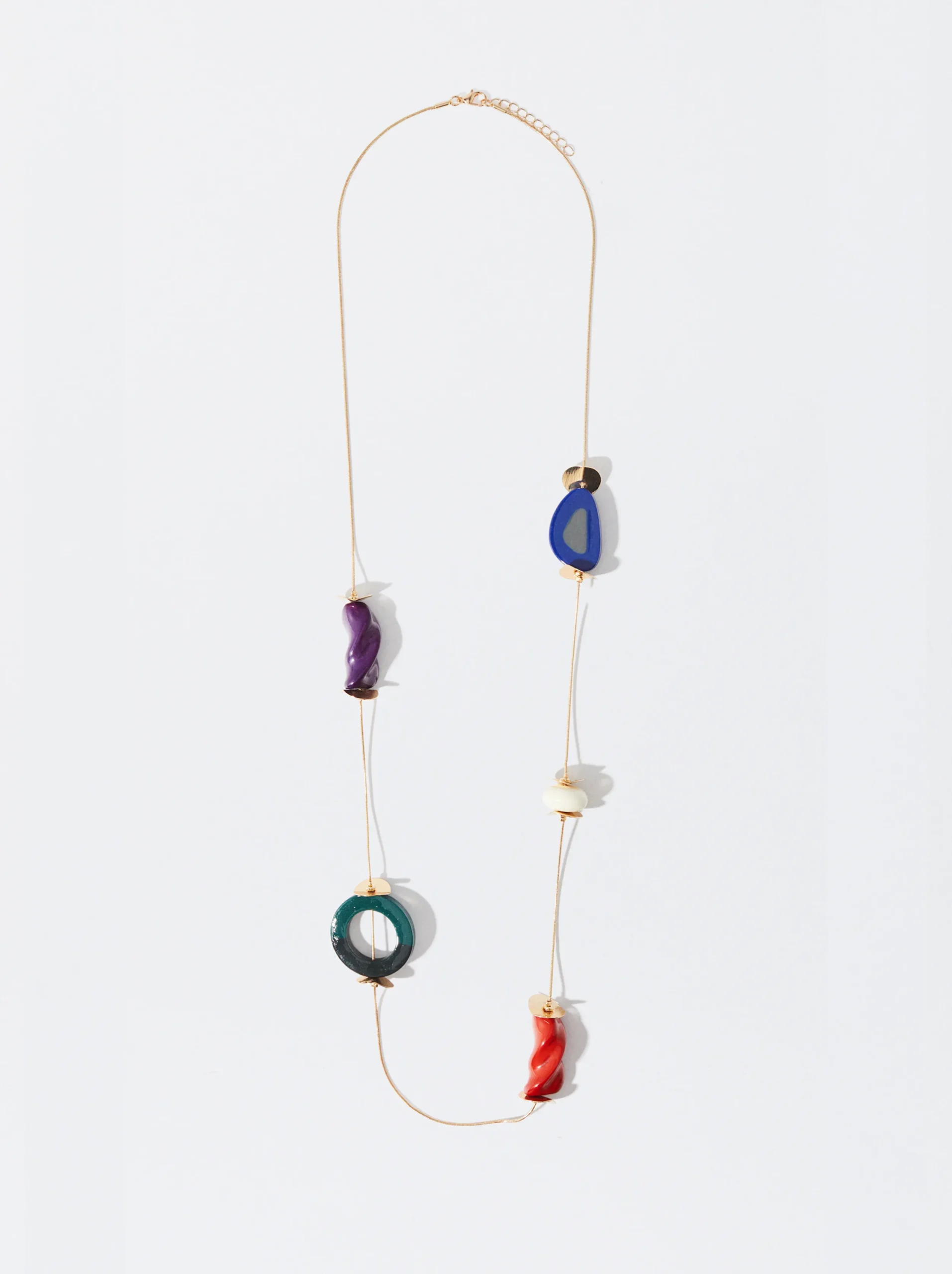 PARFOIS Collar Largo Con Piedras Multicor Cheap