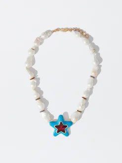 PARFOIS Collar Maxi Estrella Perlas Naturales Multicor Online