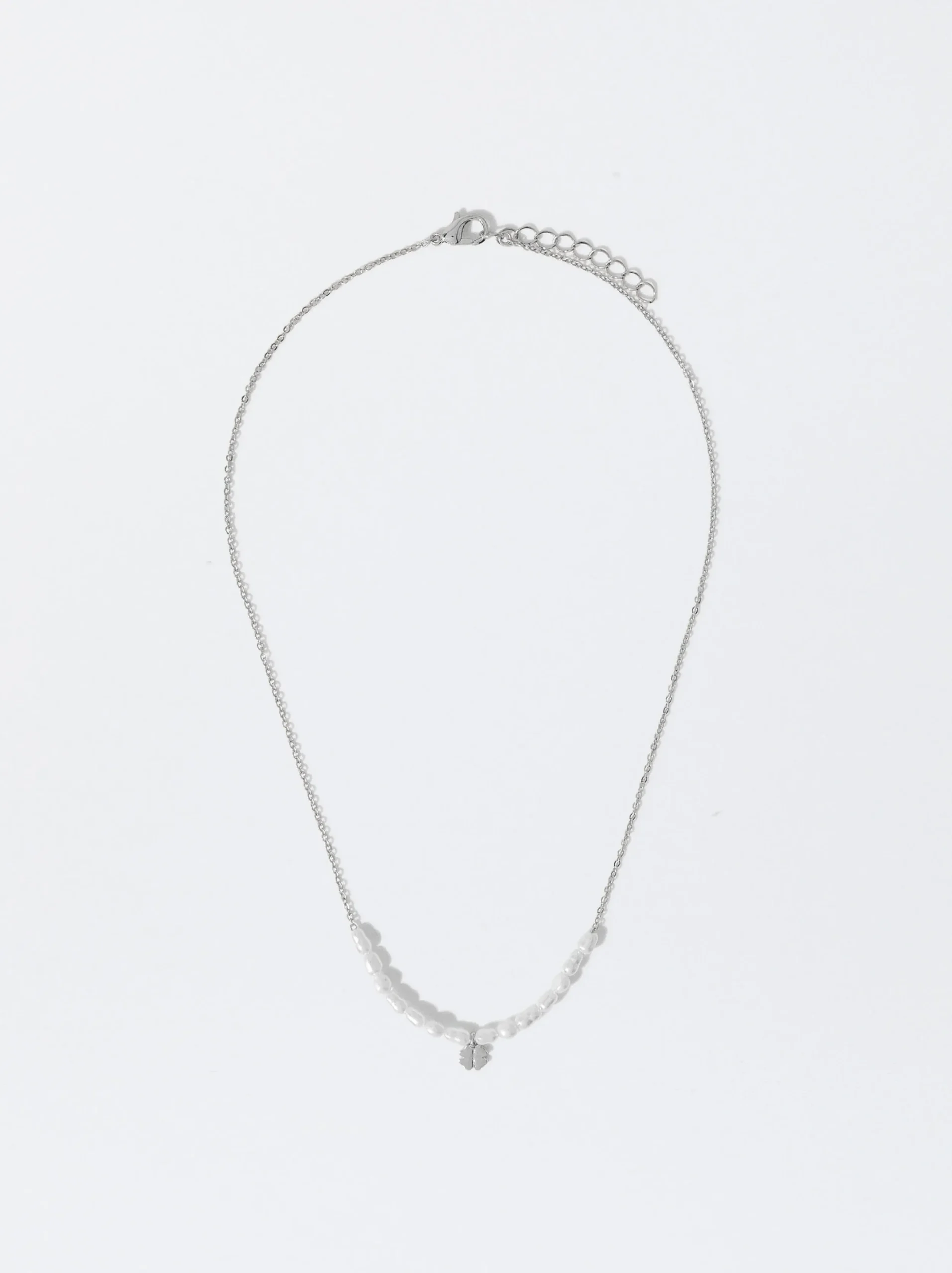 PARFOIS Collar Con Perla De Agua Dulce Plateado Online