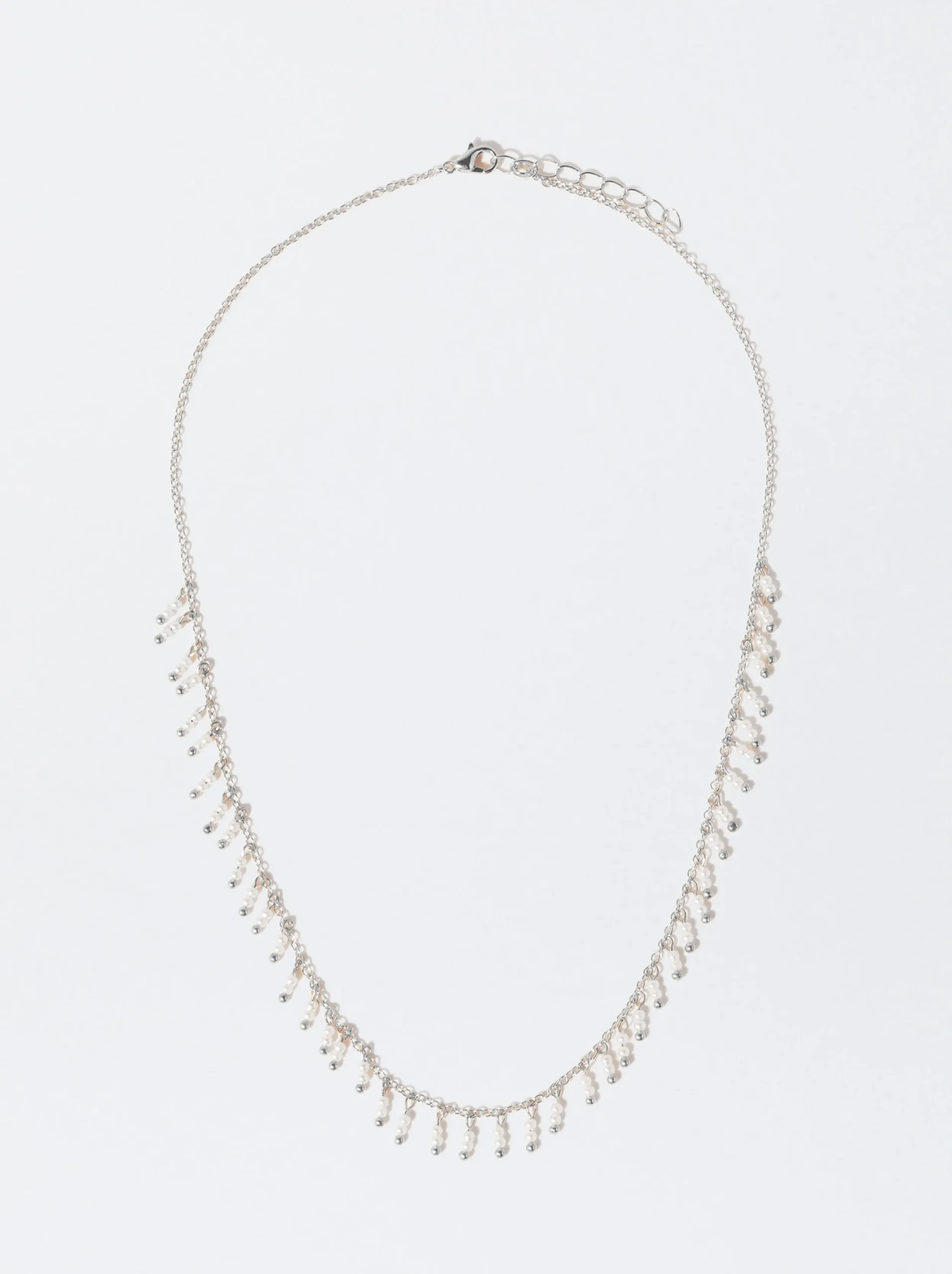 PARFOIS Collar Con Perlas Plateado Hot