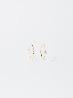 PARFOIS Conjunto De Anillos Con Cristal Dorado Hot