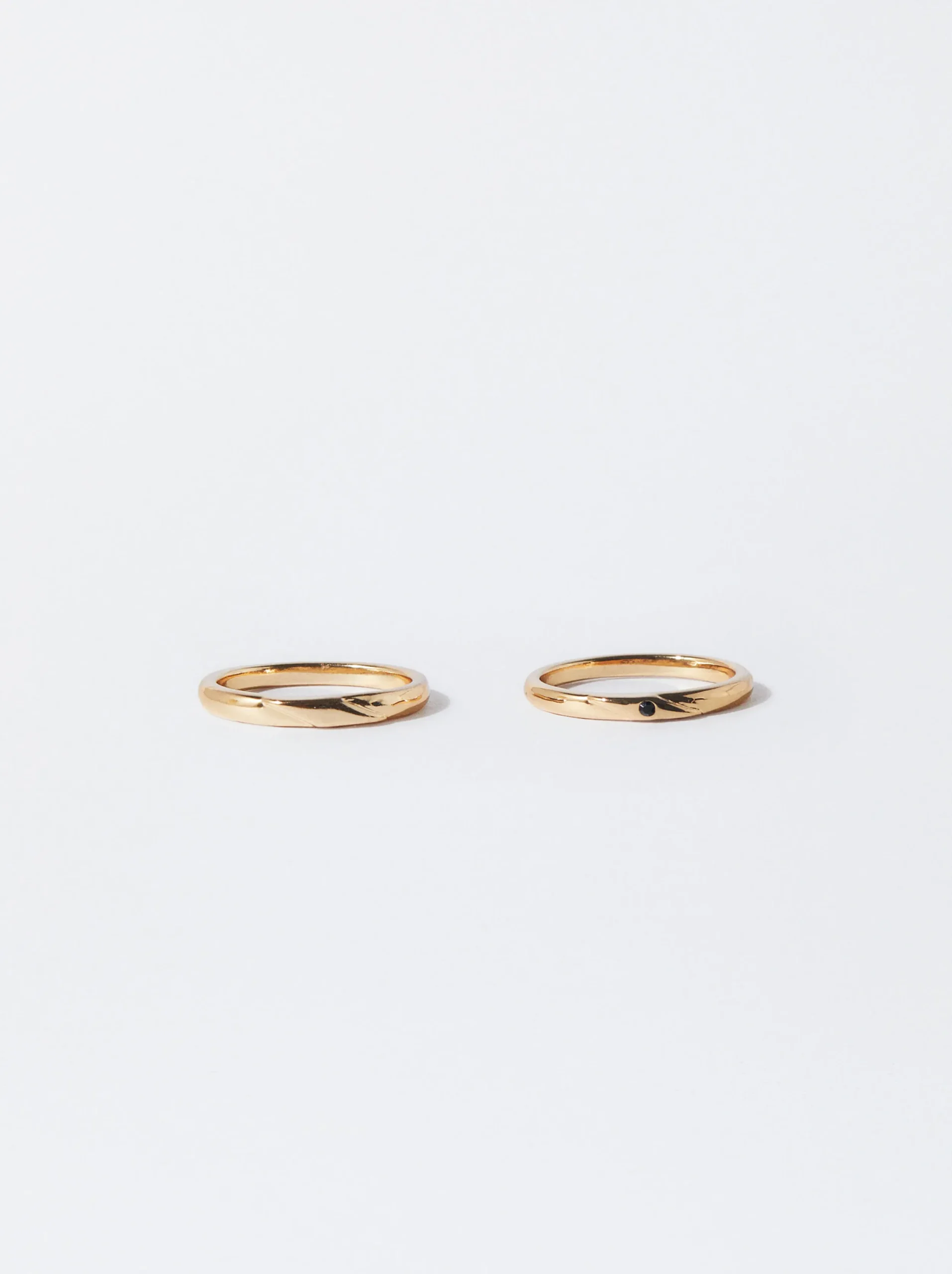 PARFOIS Conjunto De Anillos Con Circonitas Negro Shop