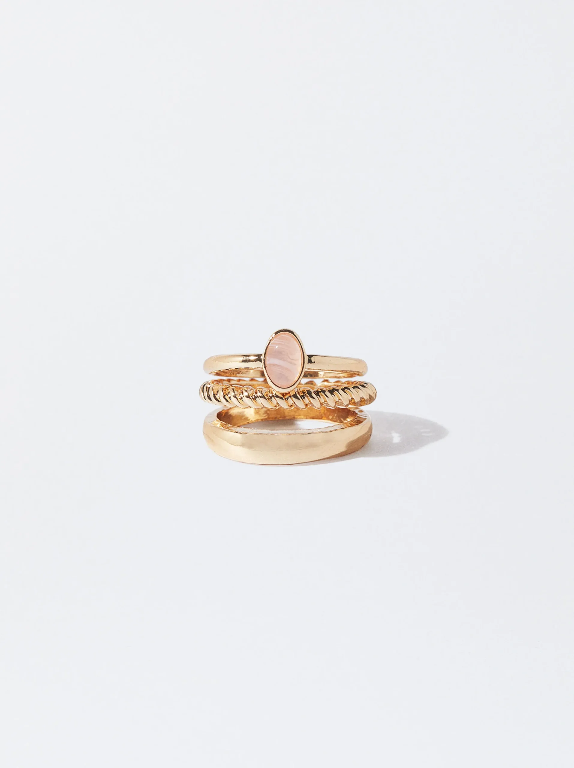 PARFOIS Conjunto De Anillos Con Piedra Rosa Best Sale