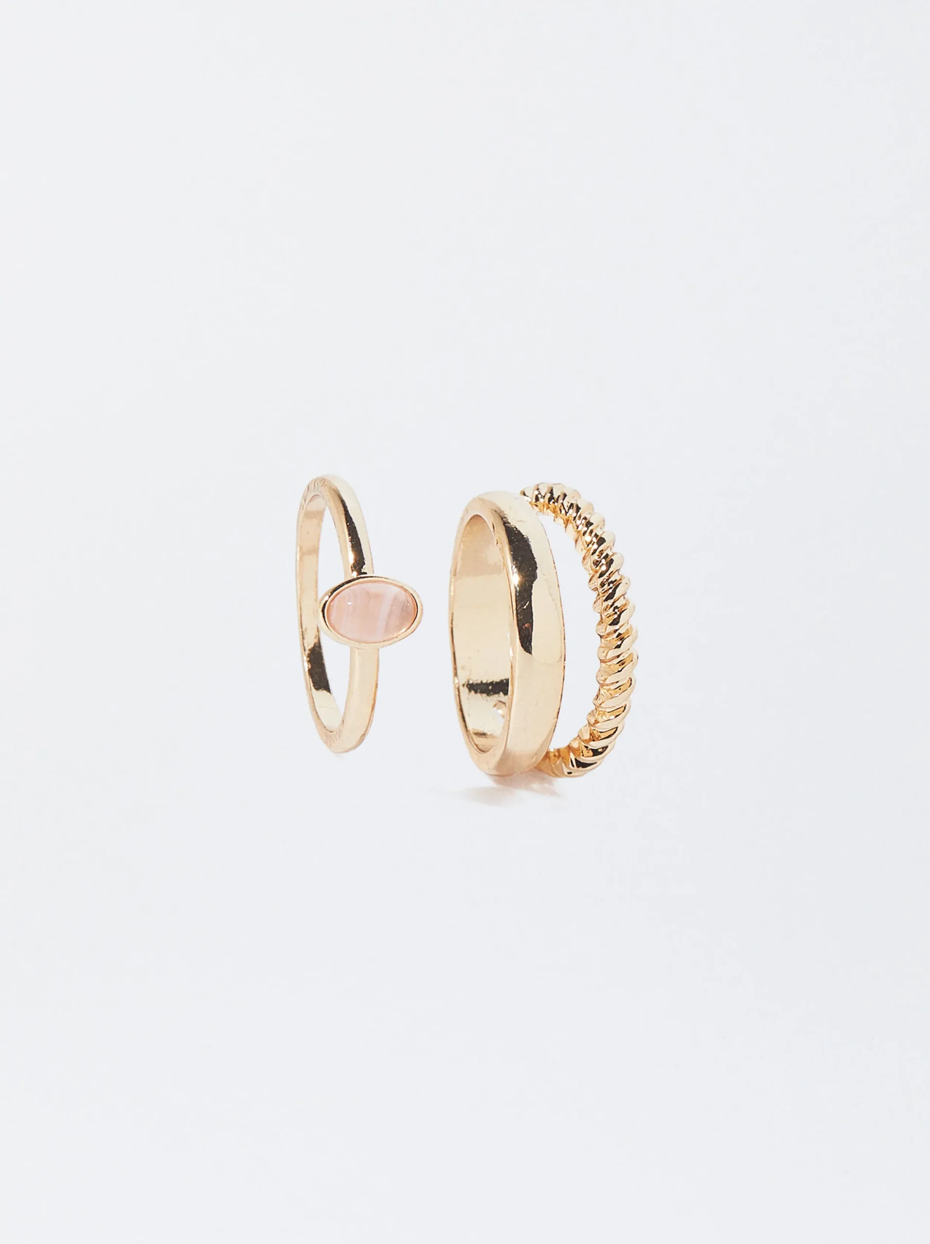 PARFOIS Conjunto De Anillos Con Piedra Rosa Best Sale