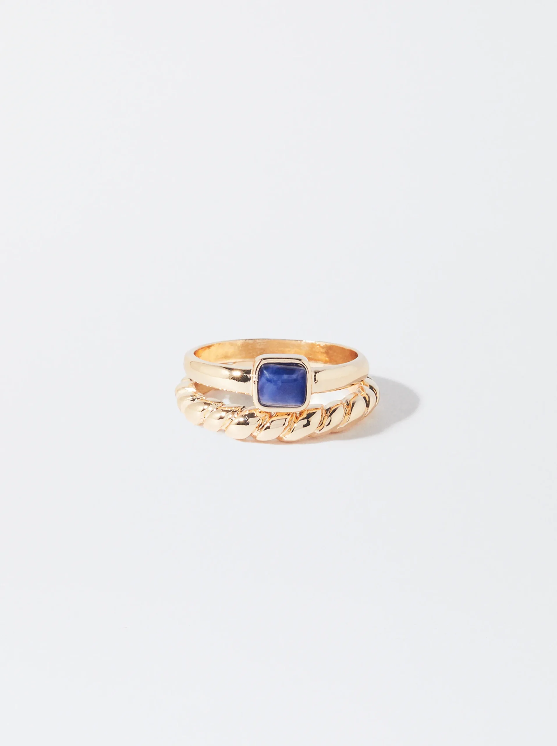 PARFOIS Conjunto De Anillos Con Piedra Azul Store