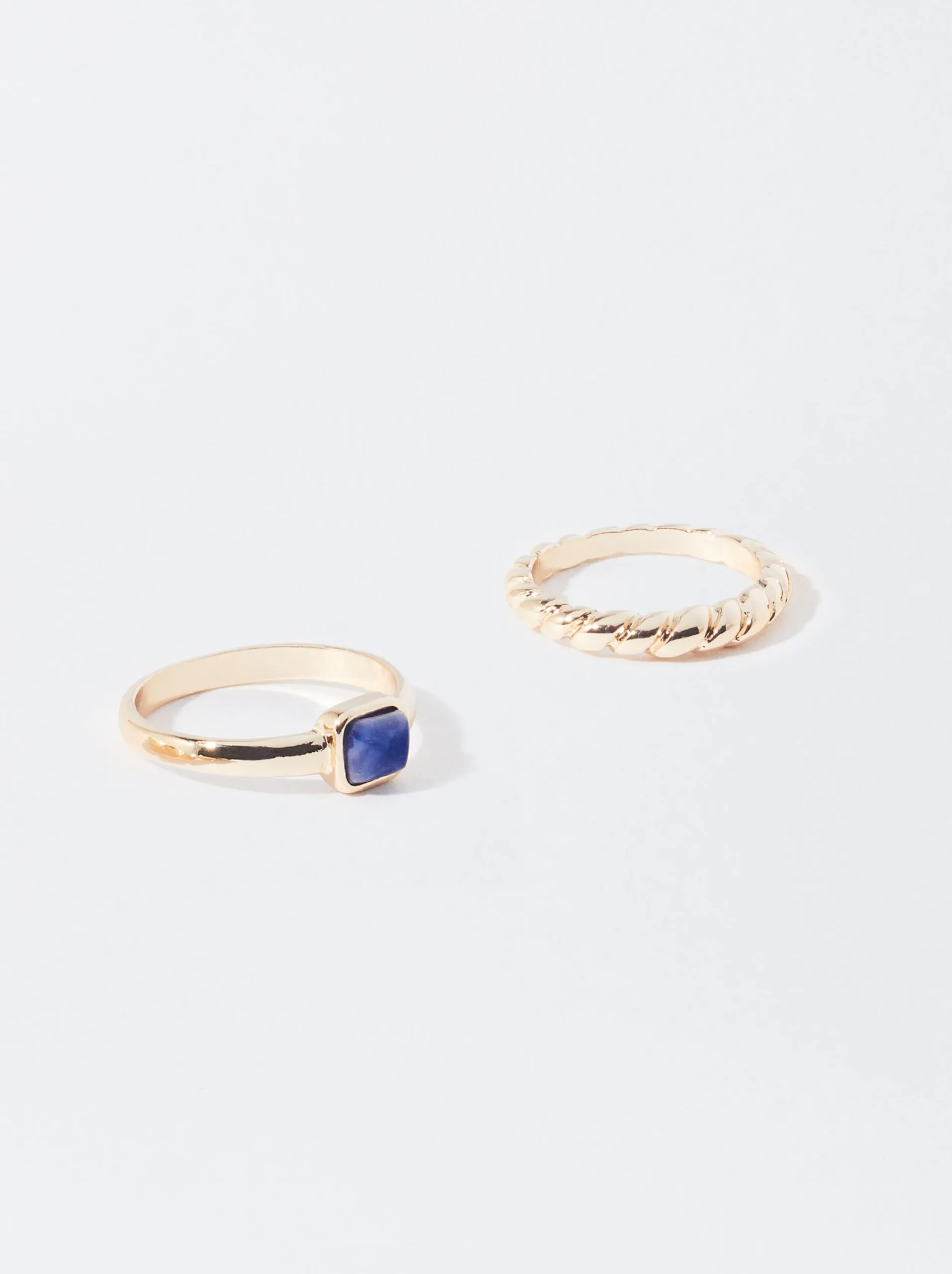 PARFOIS Conjunto De Anillos Con Piedra Azul Store