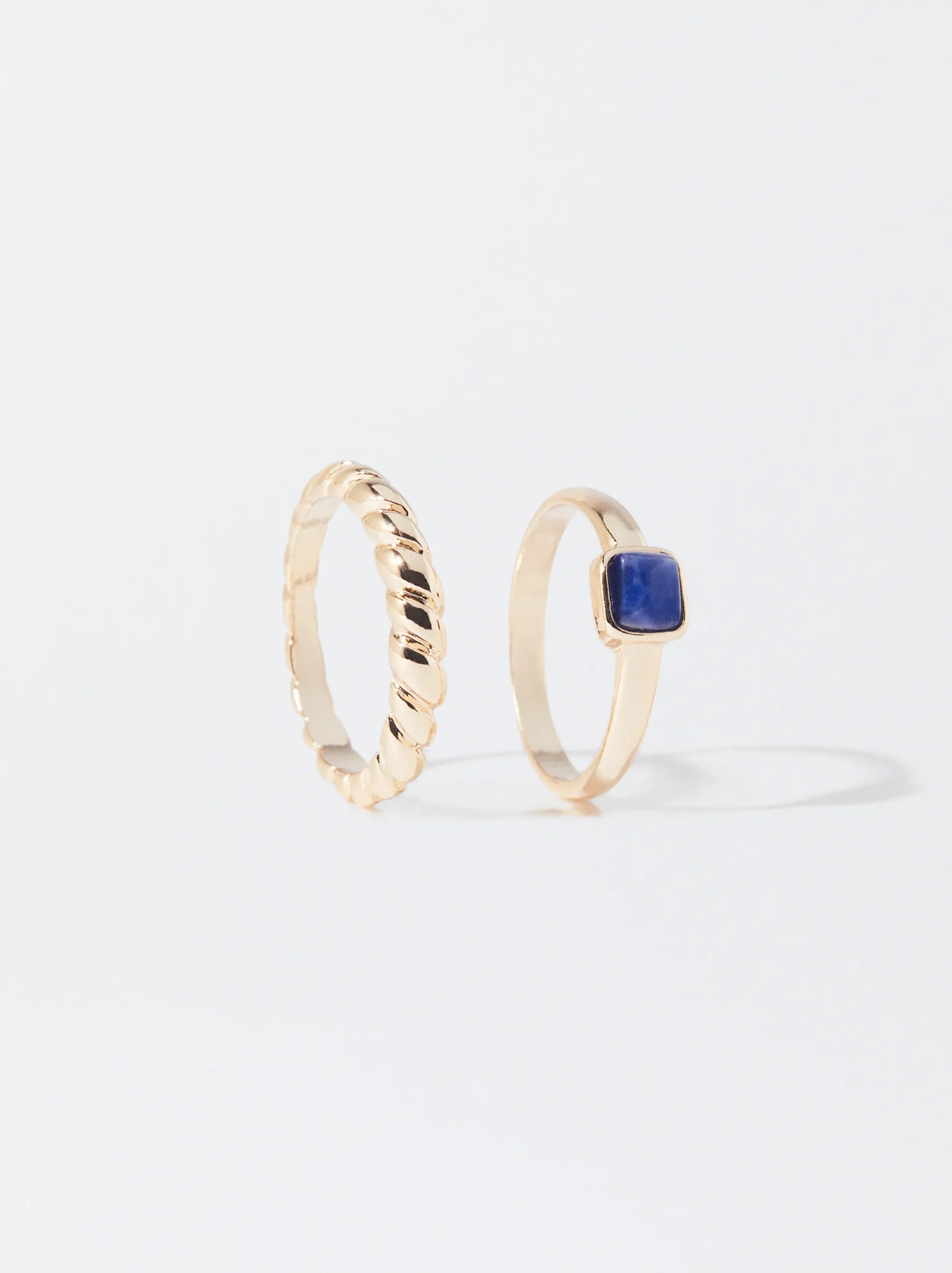PARFOIS Conjunto De Anillos Con Piedra Azul Store