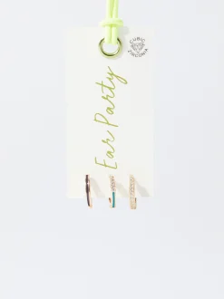 PARFOIS Conjunto De Aros Con Circonitas Multicor Best