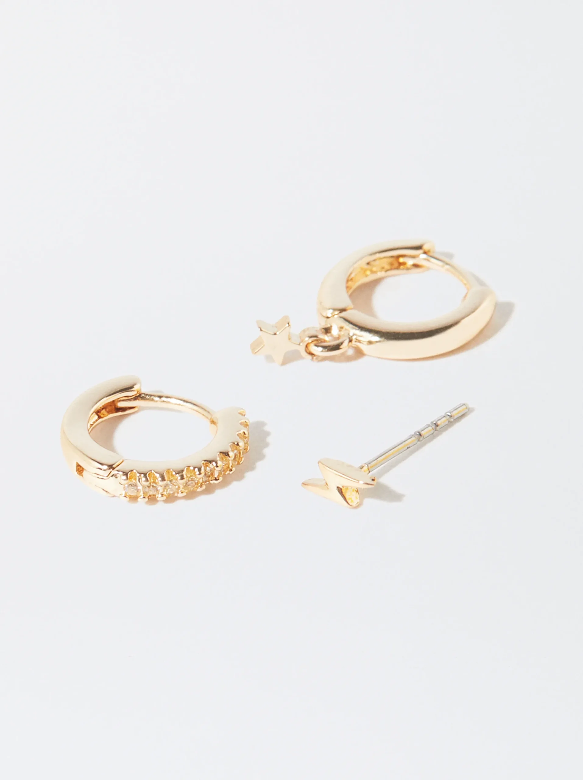 PARFOIS Conjunto De Aros Con Circonitas Multicor Store