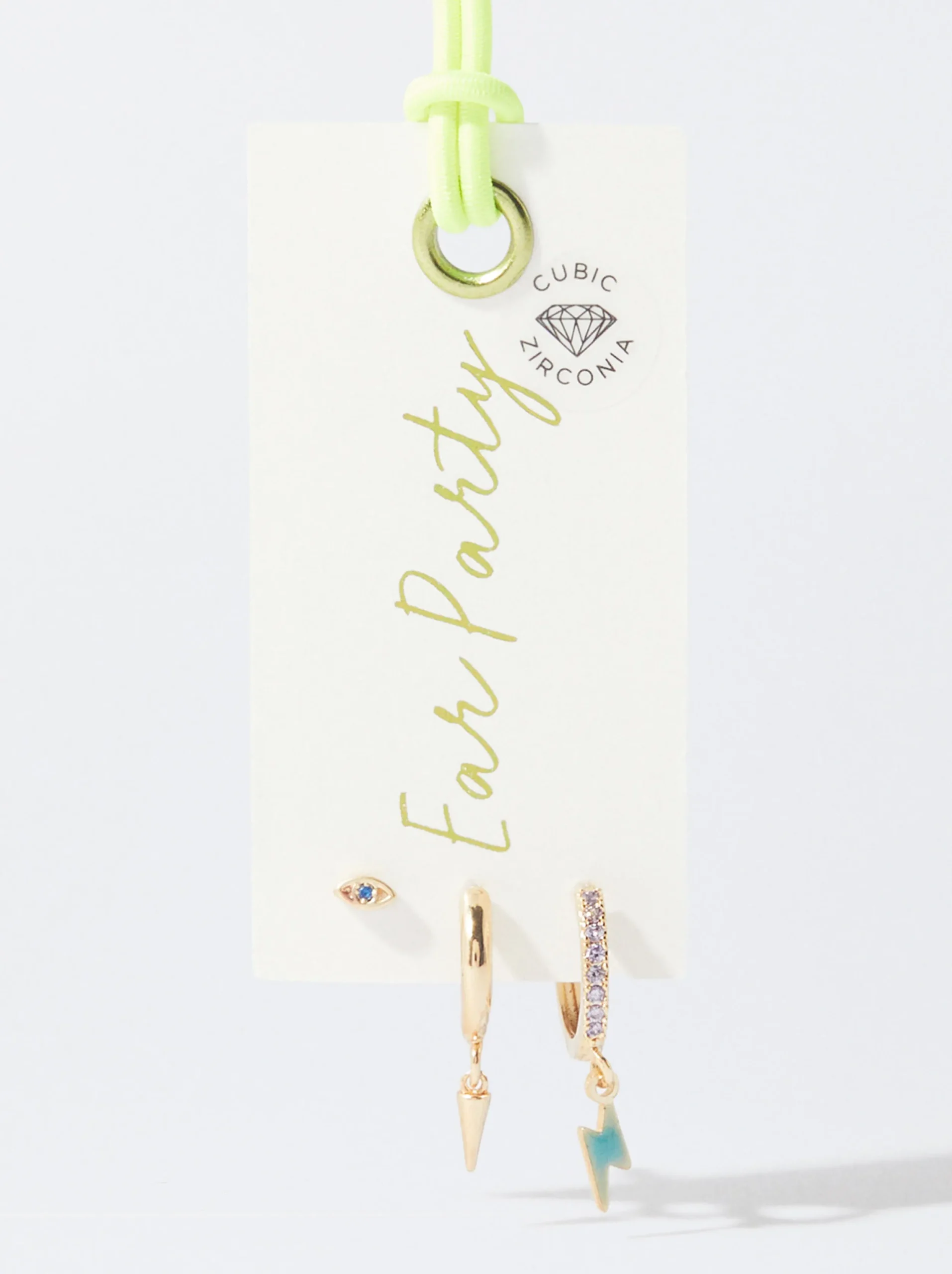 PARFOIS Conjunto De Aros Con Circonitas Multicor Best Sale