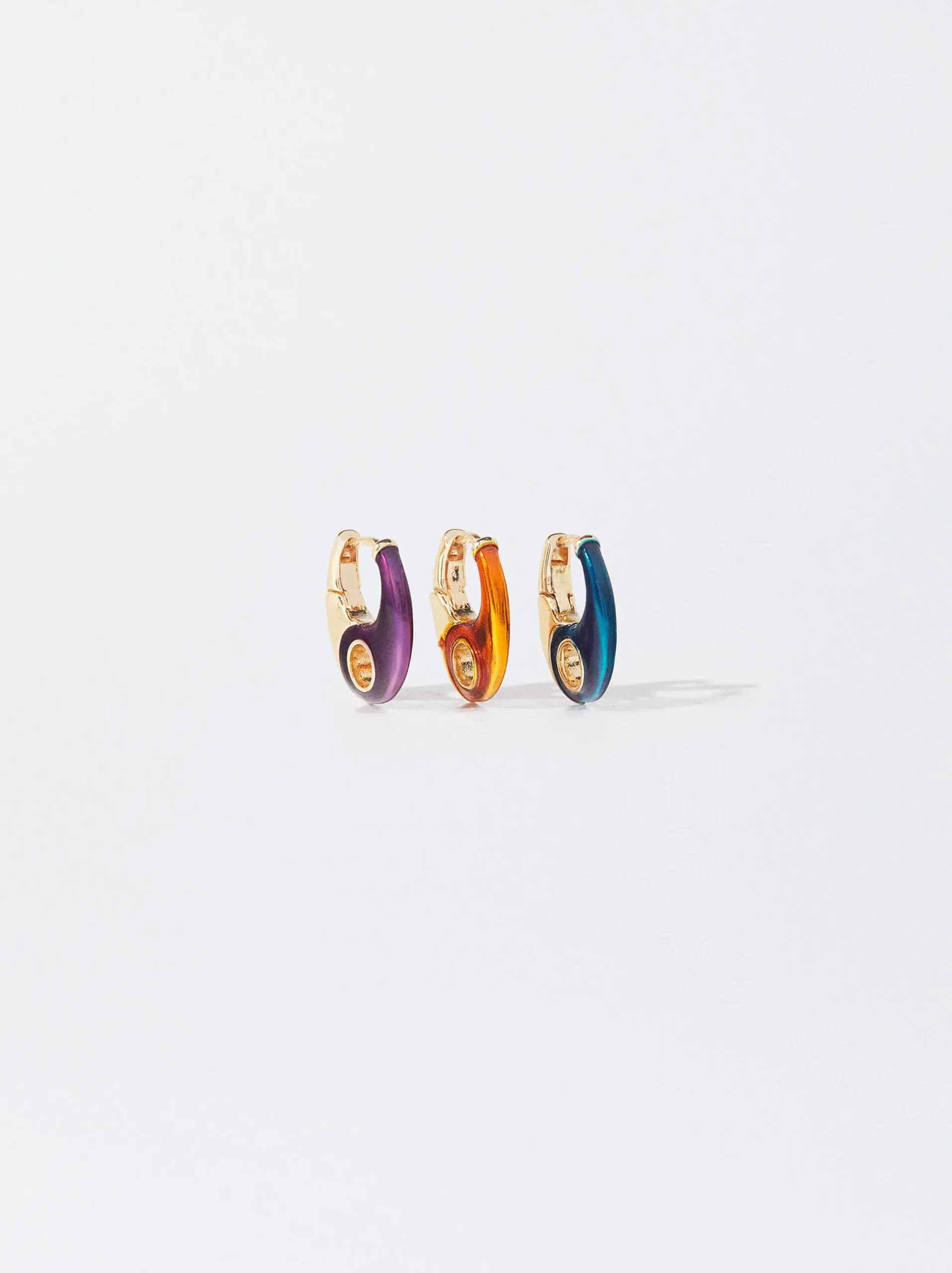 PARFOIS Conjunto De Aros Con Esmalte Multicor Best Sale