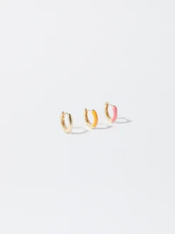 PARFOIS Conjunto De Aros Con Esmalte Multicor Online