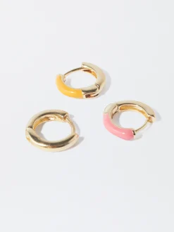 PARFOIS Conjunto De Aros Con Esmalte Multicor Online