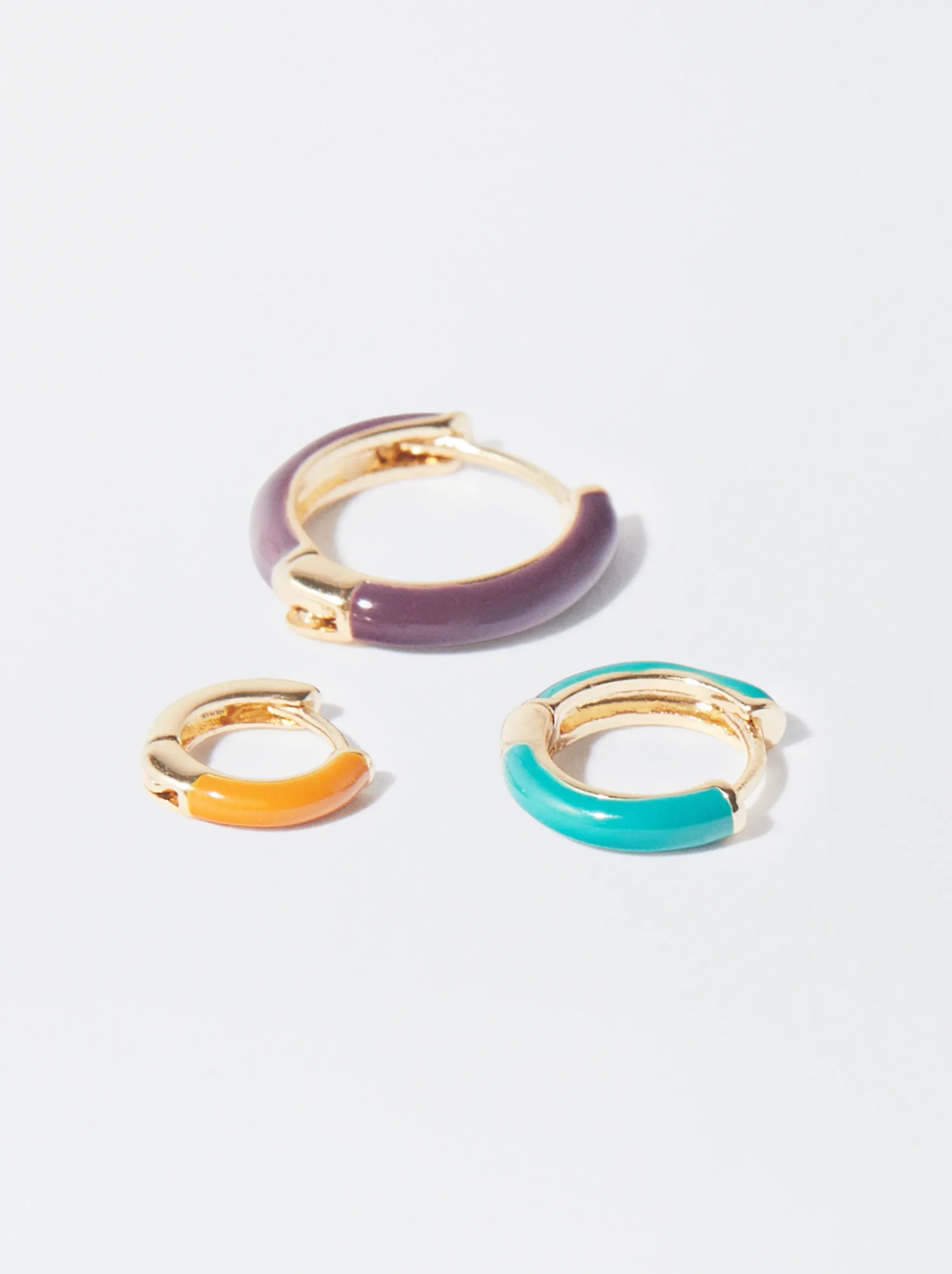 PARFOIS Conjunto De Aros Esmalte Multicor Flash Sale