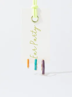 PARFOIS Conjunto De Aros Esmalte Multicor Flash Sale