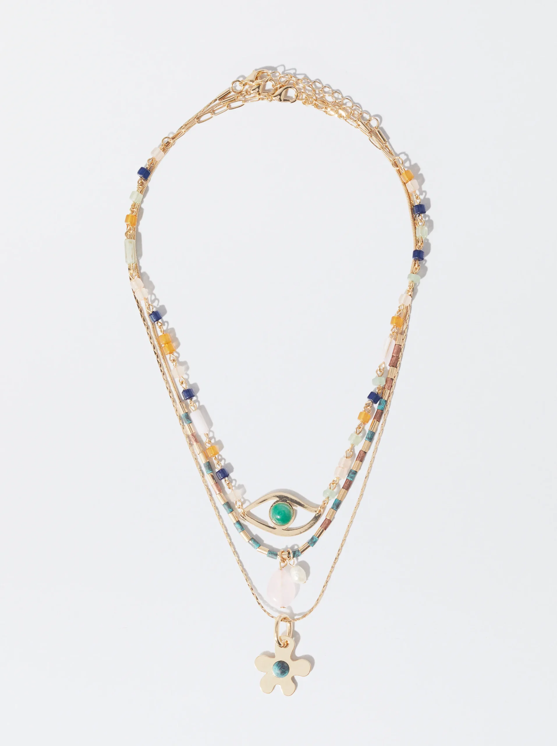 PARFOIS Conjunto De Collares Con Piedra Y Perla Multicor Outlet