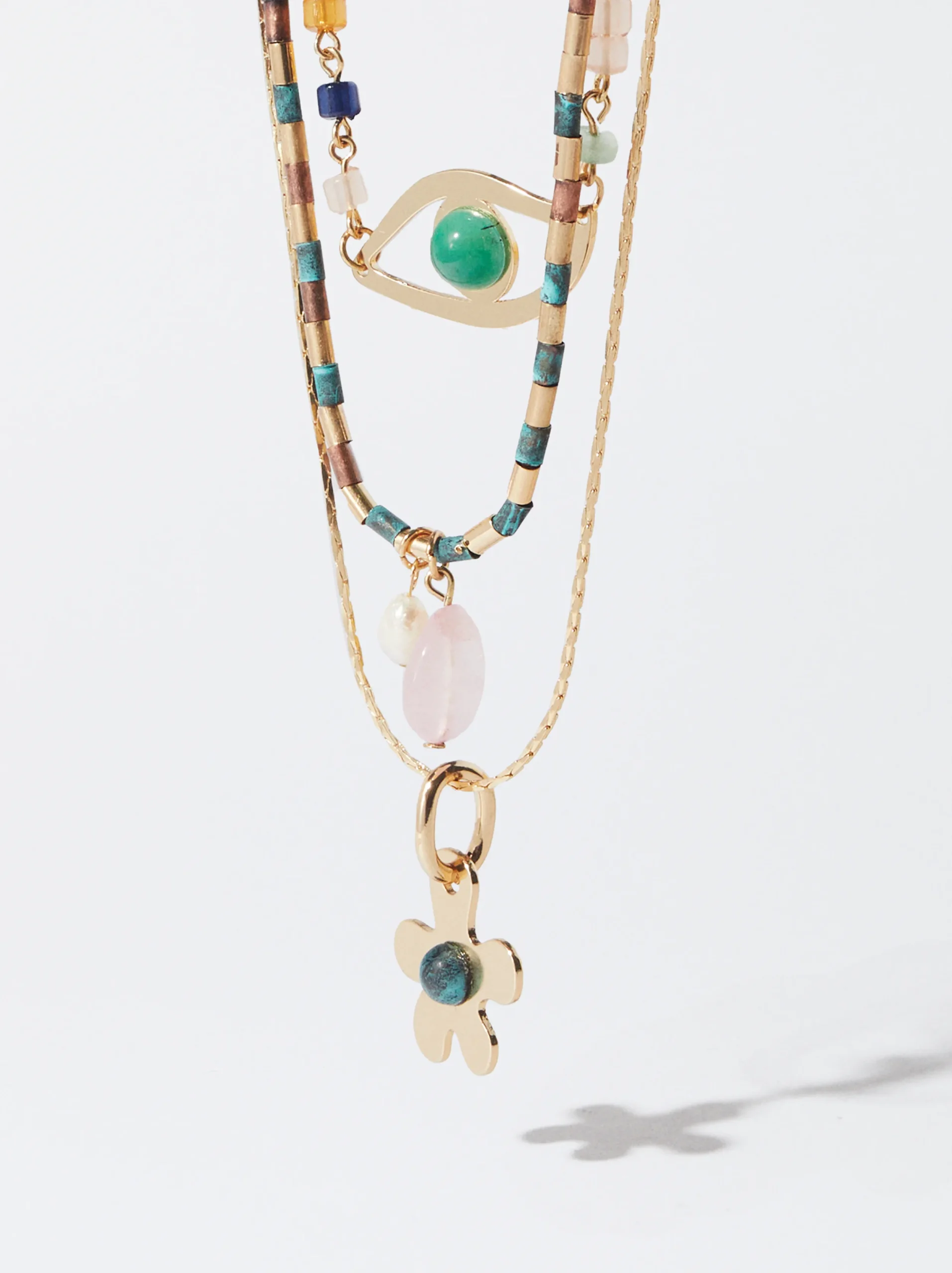 PARFOIS Conjunto De Collares Con Piedra Y Perla Multicor Outlet