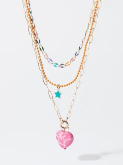 PARFOIS Conjunto De Collares Con Piedra Multicor Cheap