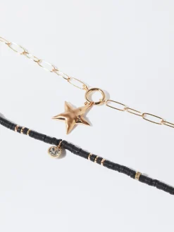 PARFOIS Conjunto De Collares Con Estrellas Y Cristal Negro Shop