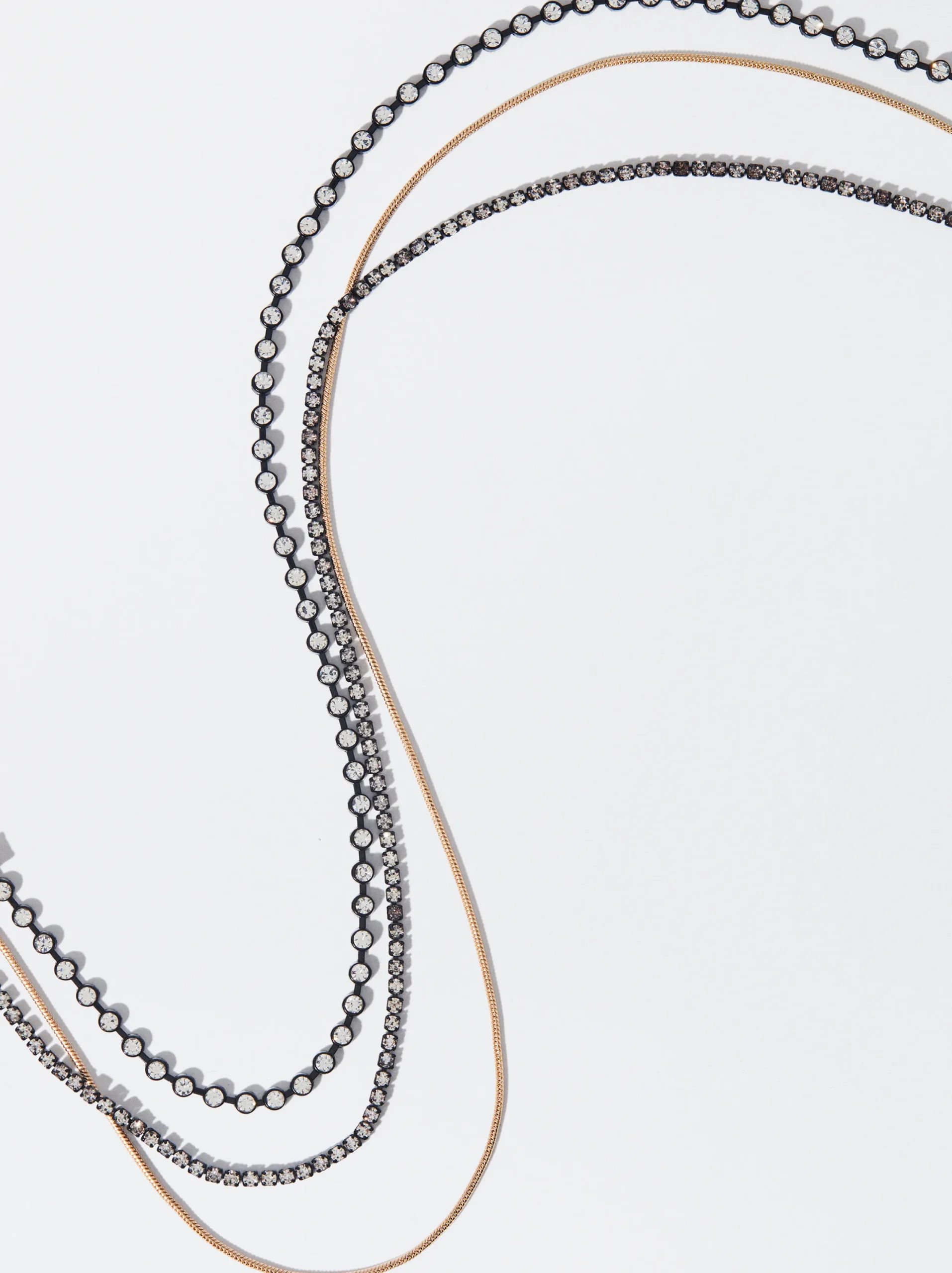 PARFOIS Conjunto De Collares Con Cristales Negro Cheap