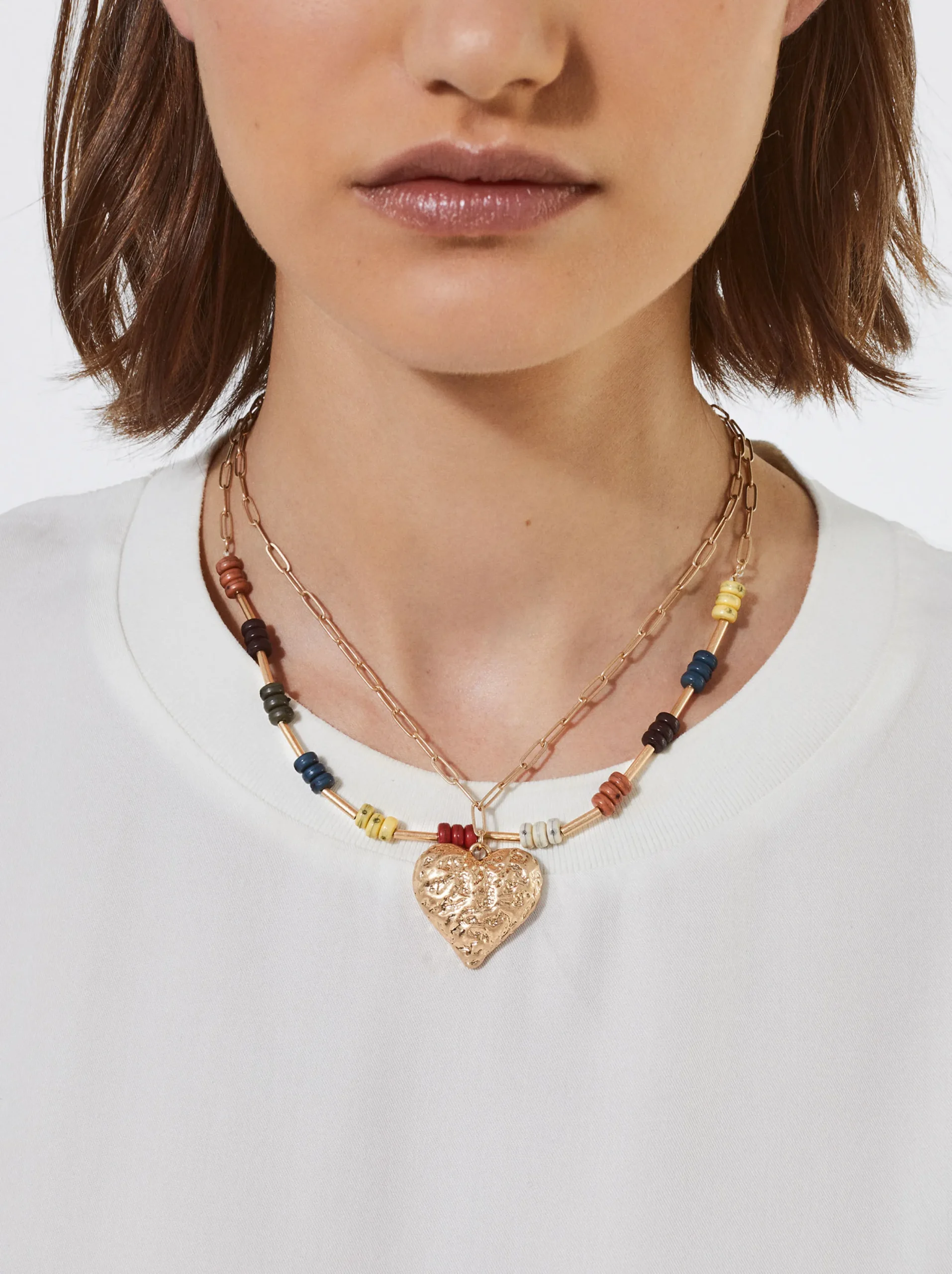 PARFOIS Conjunto De Collares Con Medallón Corazón Multicor Fashion