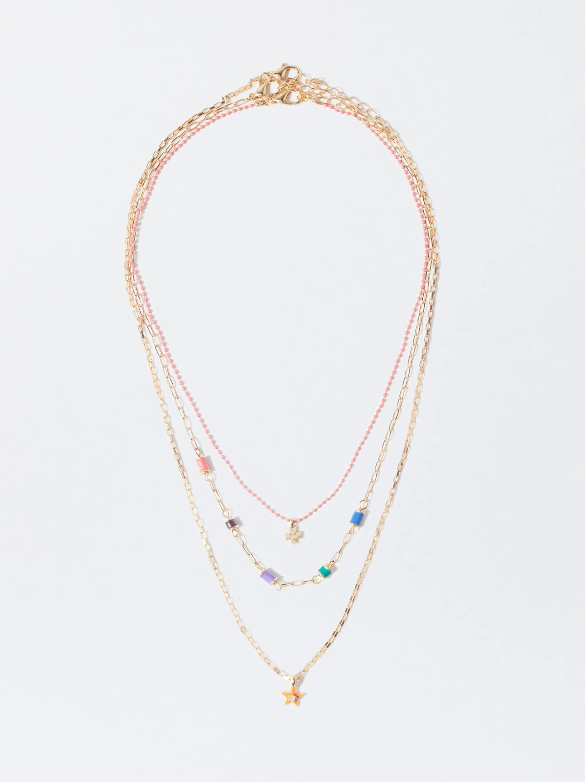 PARFOIS Conjunto De Collares Dorados Con Esmalte Multicor Hot