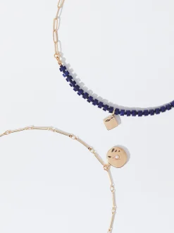 PARFOIS Conjunto De Collares Dorados Azul Cheap