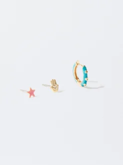 PARFOIS Conjunto De Pendientes Con Circonitas Multicor Sale
