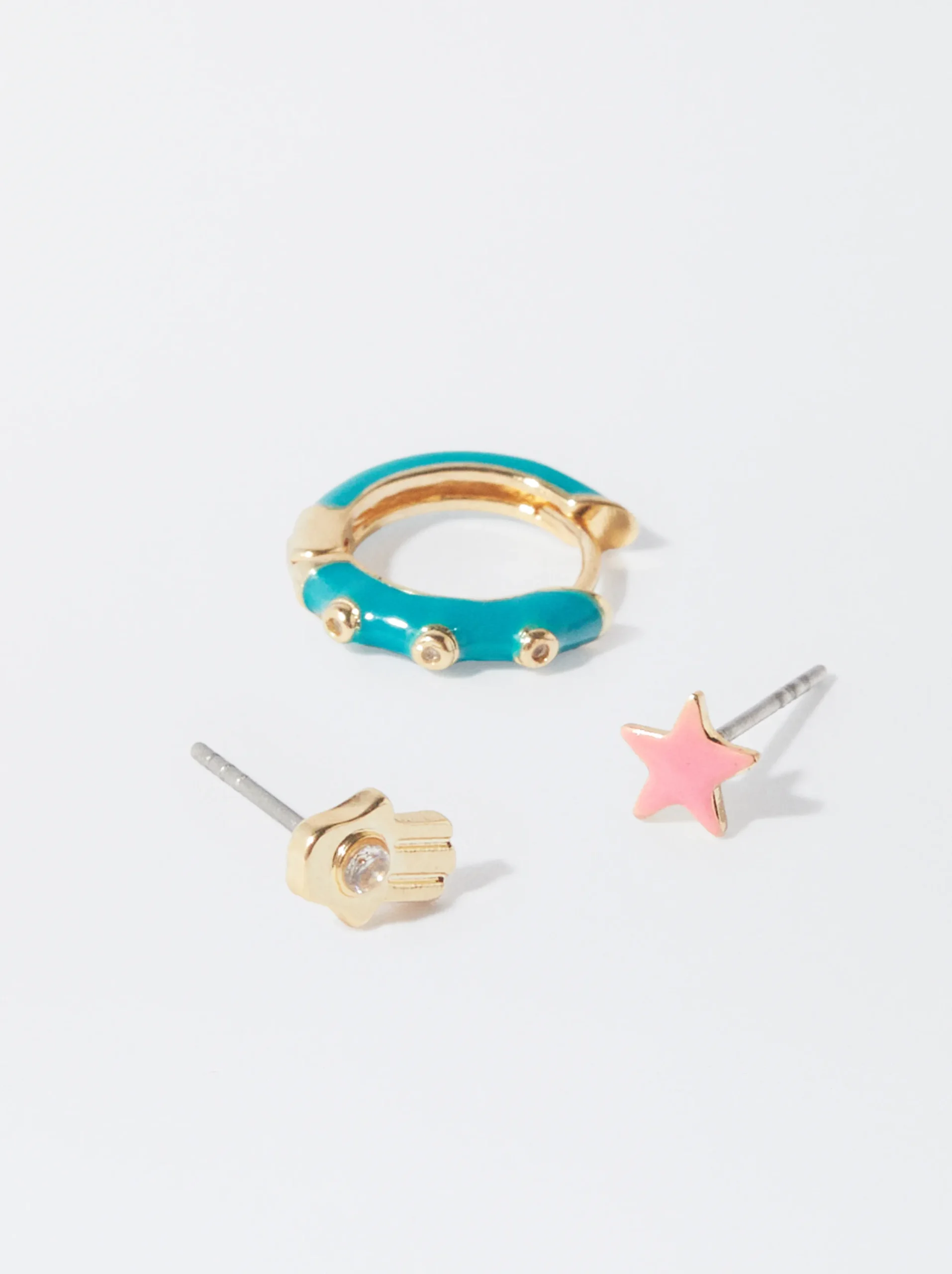 PARFOIS Conjunto De Pendientes Con Circonitas Multicor Sale