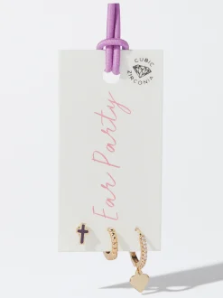 PARFOIS Conjunto De Pendientes Con Circonitas Multicor Clearance