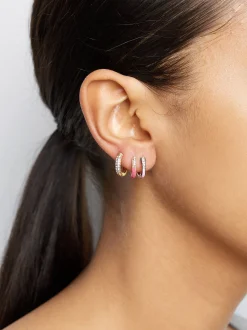 PARFOIS Conjunto De Pendientes Con Circonitas Multicor Flash Sale
