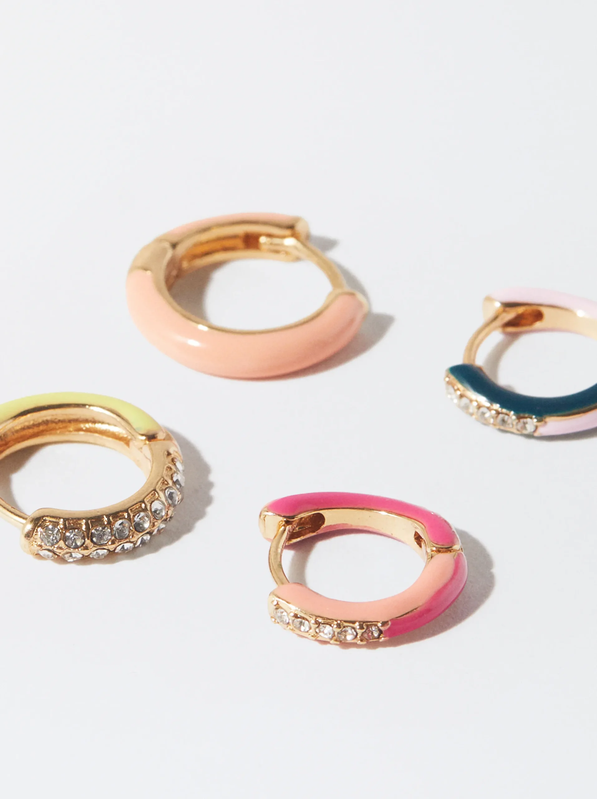 PARFOIS Conjunto De Pendientes Con Circonitas Multicor Flash Sale