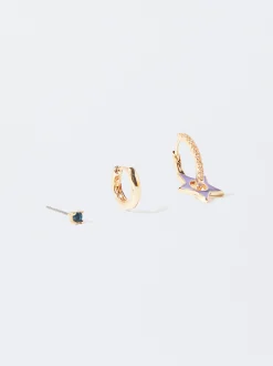PARFOIS Conjunto De Pendientes Con Circonitas Multicor New