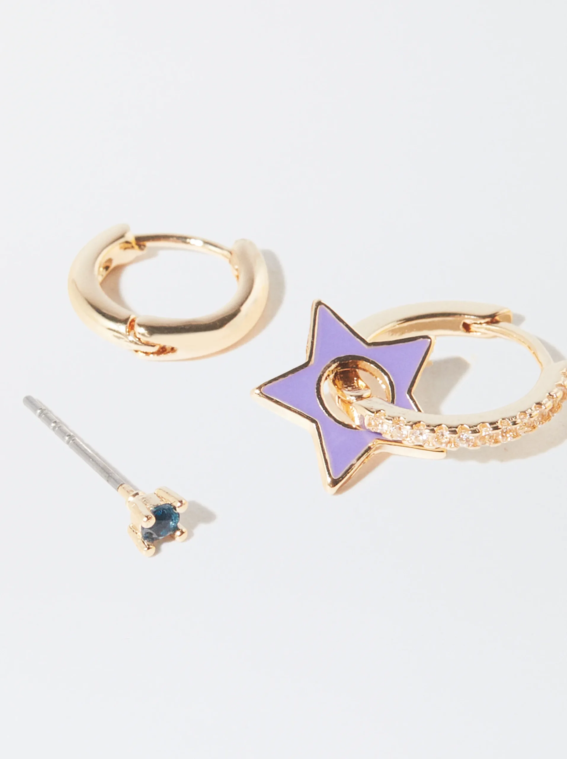PARFOIS Conjunto De Pendientes Con Circonitas Multicor New