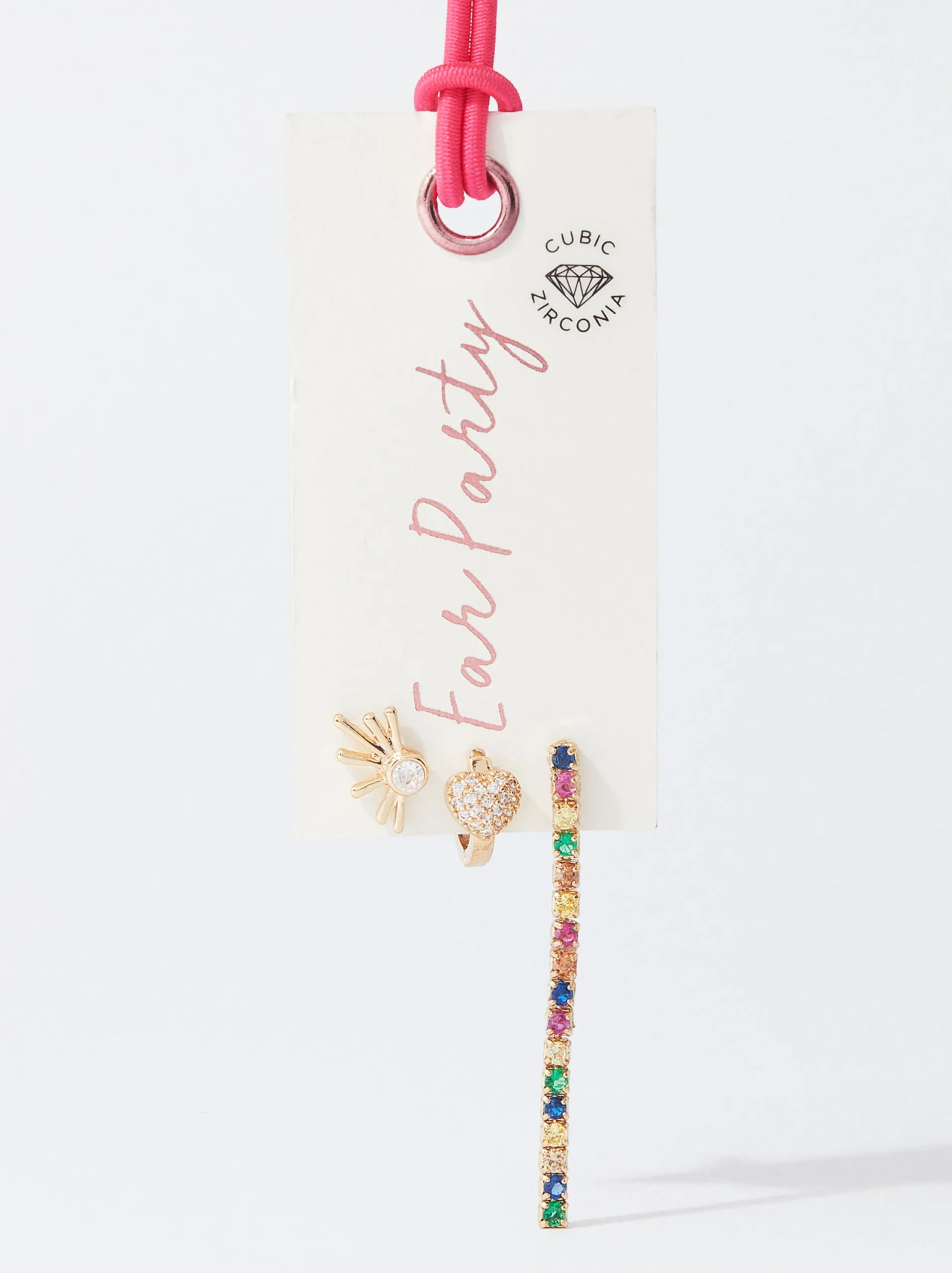 PARFOIS Conjunto De Pendientes Con Circonitas Multicor Outlet